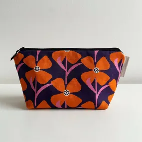 Poppy Windmills Cosmetic Bag in Plum