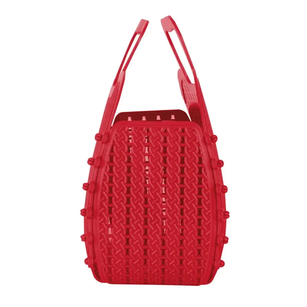 Red Foldable Mini Plastic Women's Tote Bag