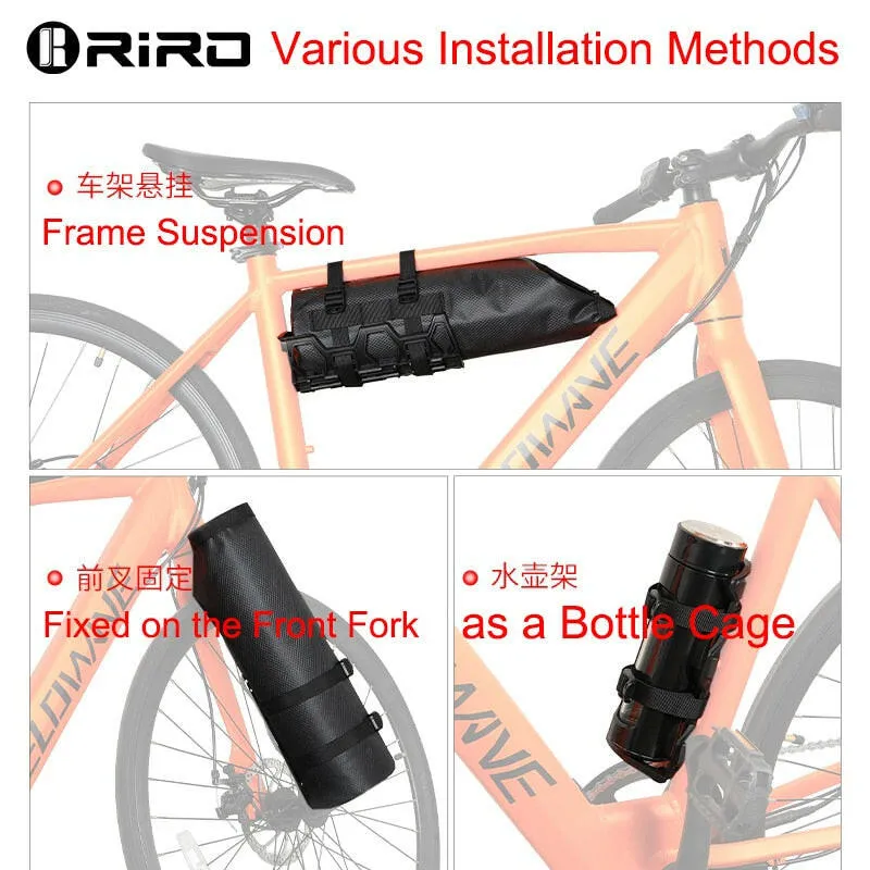 RIRO Portable Waterproof Bike Bag Multifunctional High Capacity Frame Front Tube Cycling Bag/Bottle Cage  Cycling Equipment