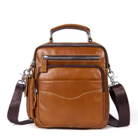 Rossie Viren  Men's Leather Briefcase Vintage Messenger Crossbody Bag