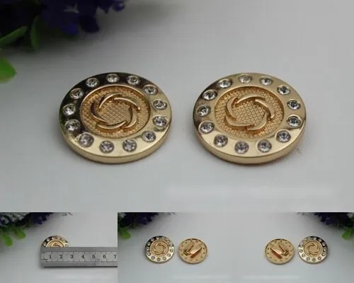 Round Purse Label 1/10pcs Bag Hardware Charm Light Gold Handmade Purse Handbag Making Metal Decoration 27mm 1 1/8" Wholesale Supplies