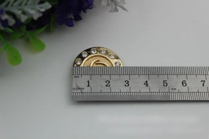 Round Purse Label 1/10pcs Bag Hardware Charm Light Gold Handmade Purse Handbag Making Metal Decoration 27mm 1 1/8" Wholesale Supplies