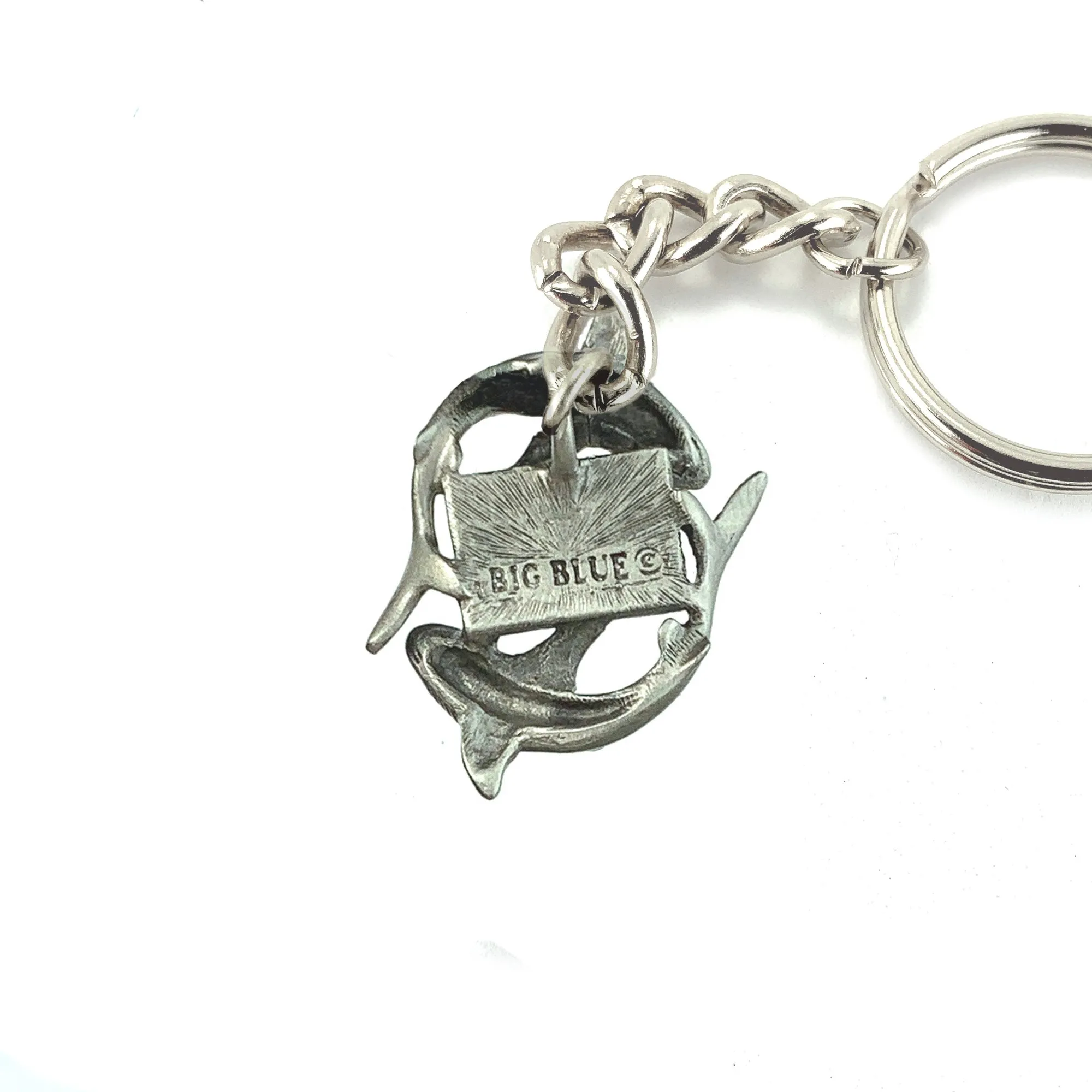 Shark Diver Key Chain, Shark Keyring with Diver Flag, Circling sharks, Gifts for shark lover, Scuba Diver Gifts