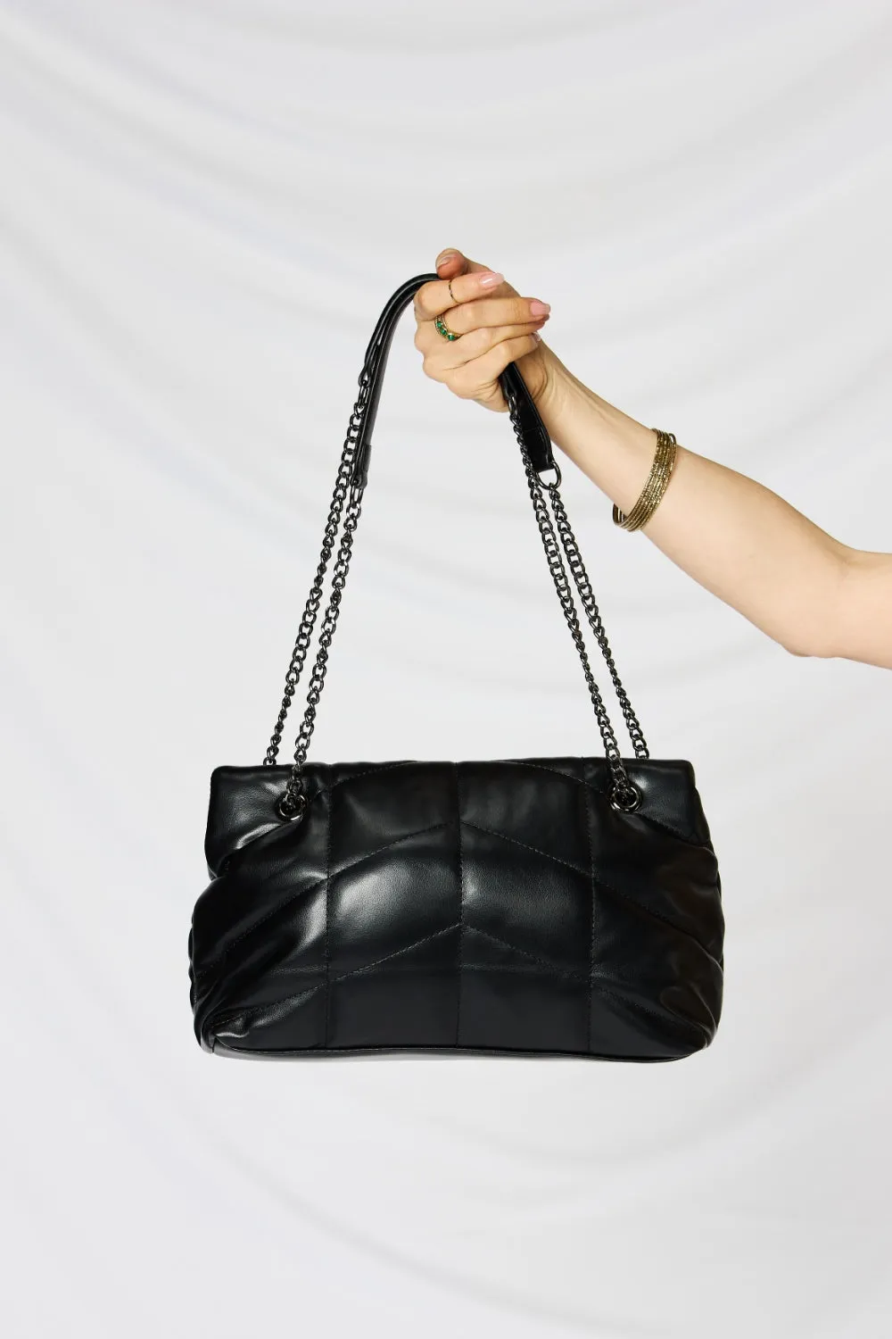 SHOMICO Vegan Leather Chain Handbag