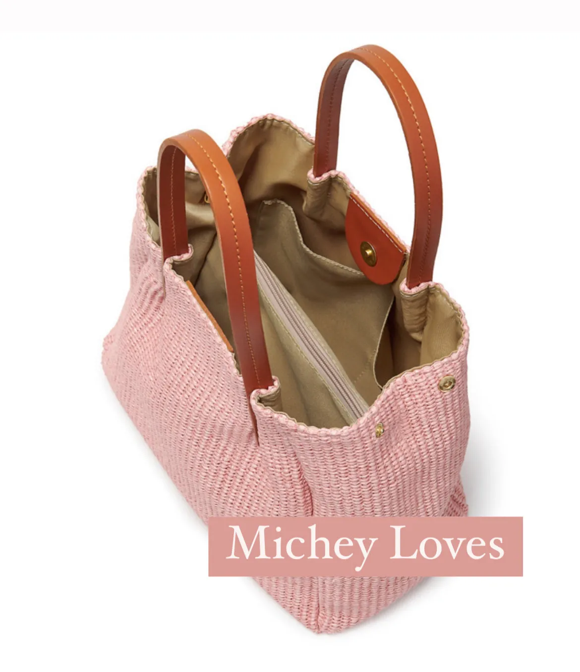 Sicily Woven Raffia & Leather Tote Bag | Natural