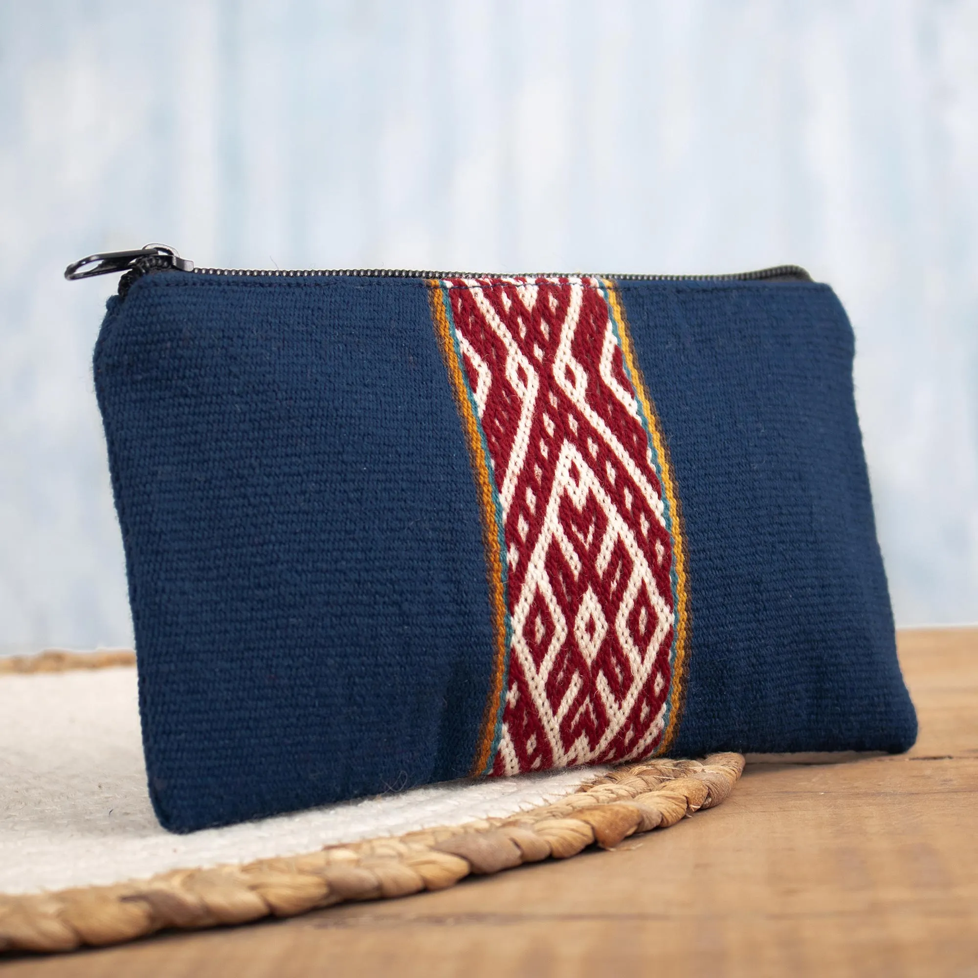 Sicuani Diamonds Handloomed Wool Cosmetic Bag