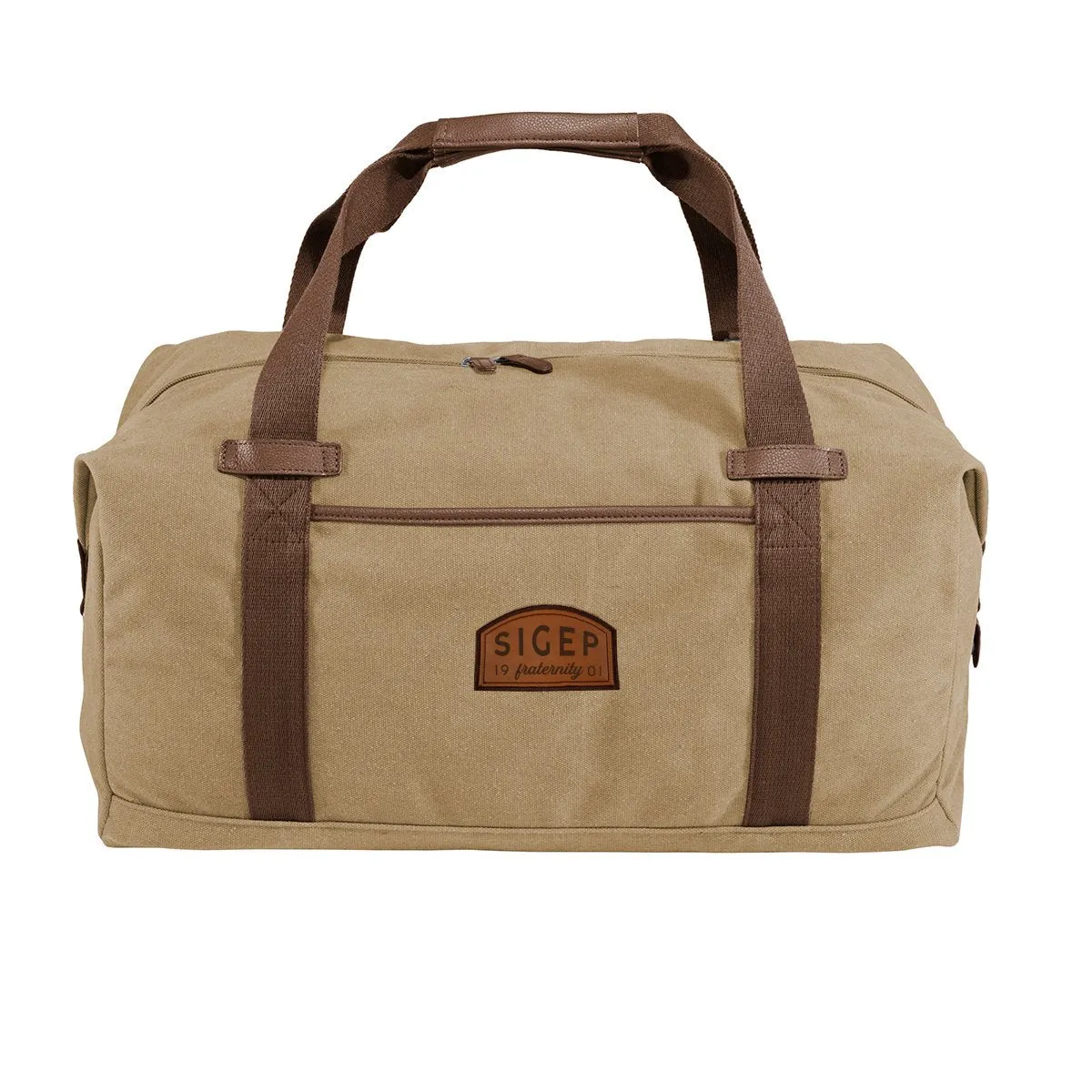 SigEp Khaki Canvas Duffel With Leather Patch