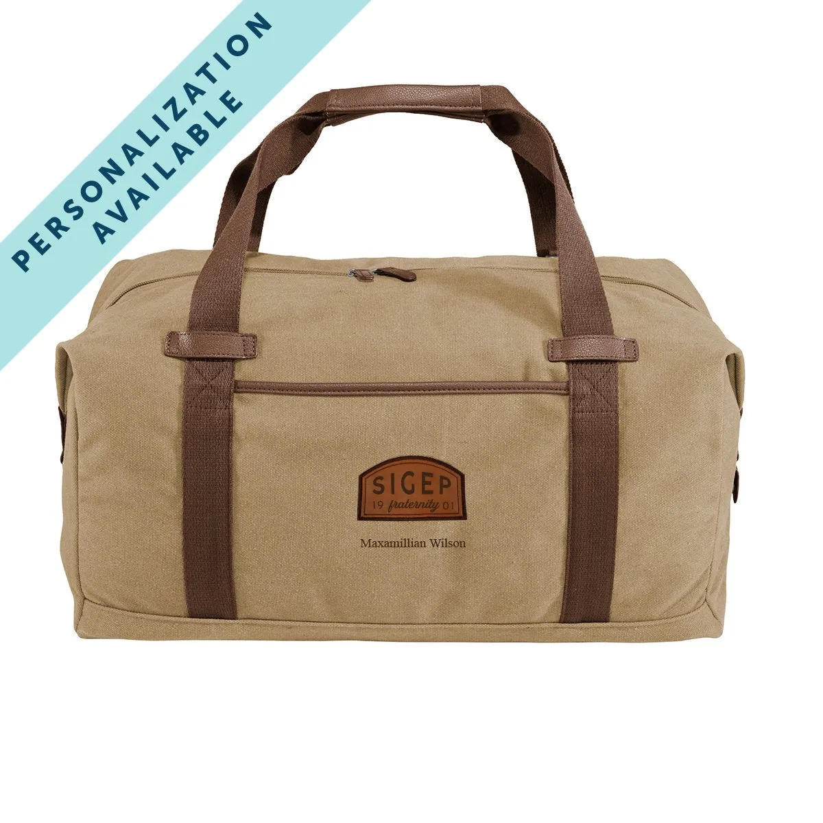 SigEp Khaki Canvas Duffel With Leather Patch