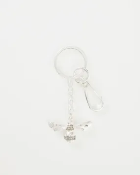 Silver Pave Bee Key Ring