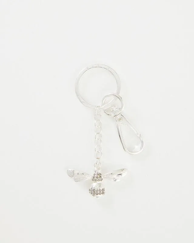 Silver Pave Bee Key Ring