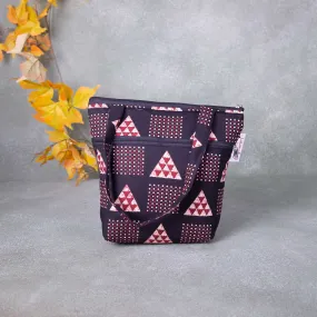 Small Handbag Black Colour with Triangle  Design