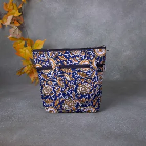 Small Handbag Blue Colour with Yellow Flower Design