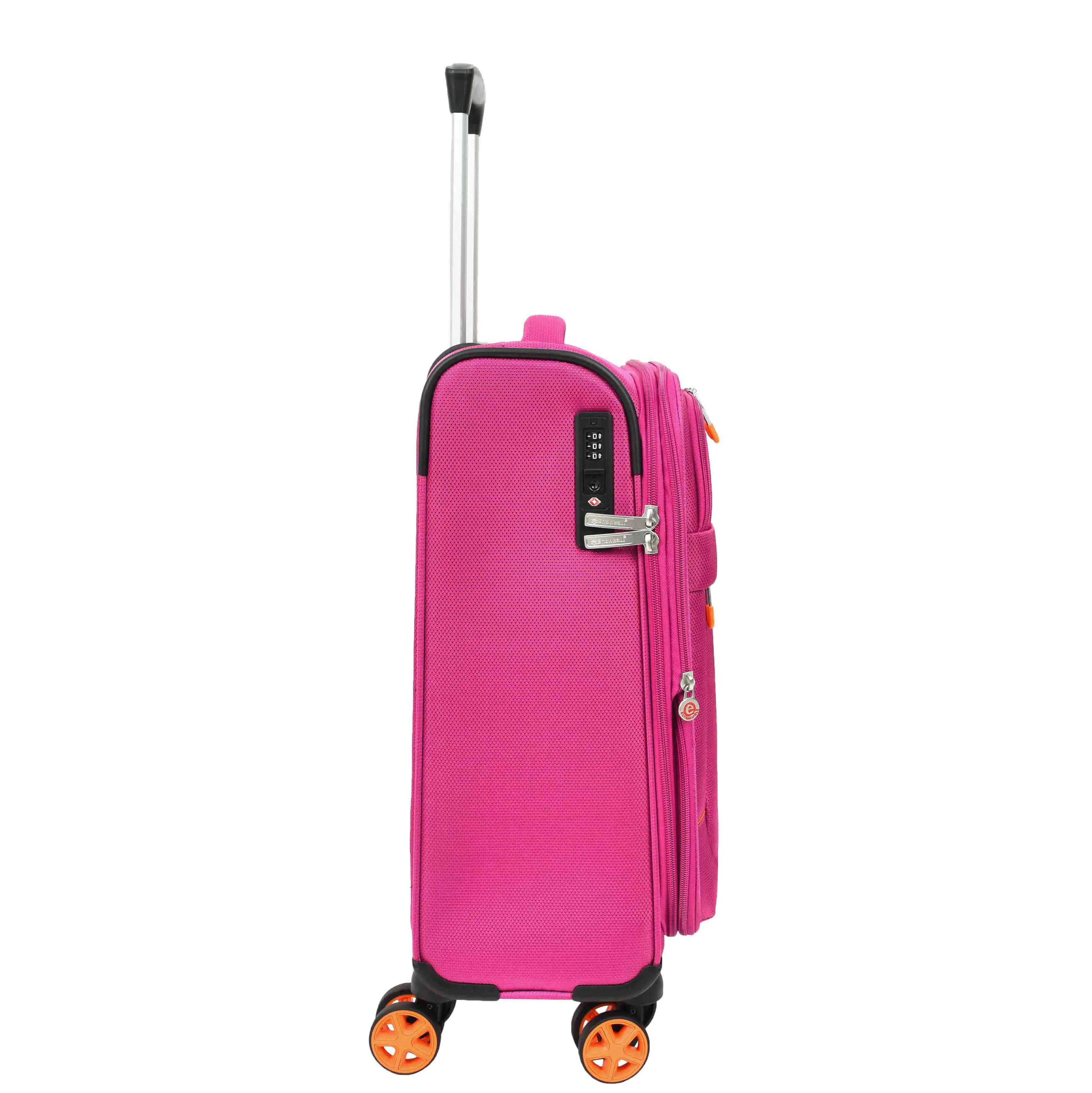 Soft Suitcase 8 Wheel Expandable Lightweight Orion Cabin Bags Pink