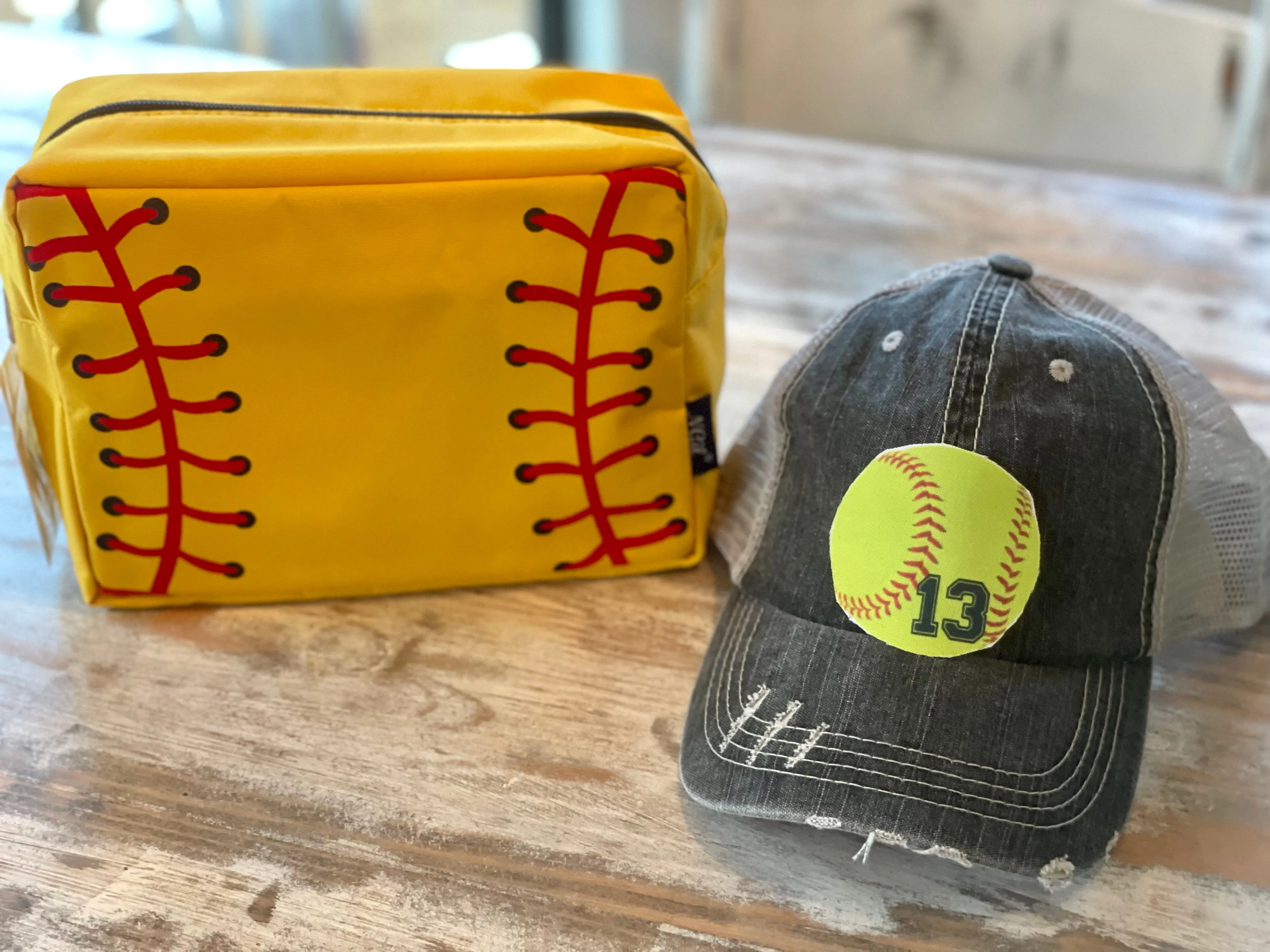 Softball Cosmetic Bag