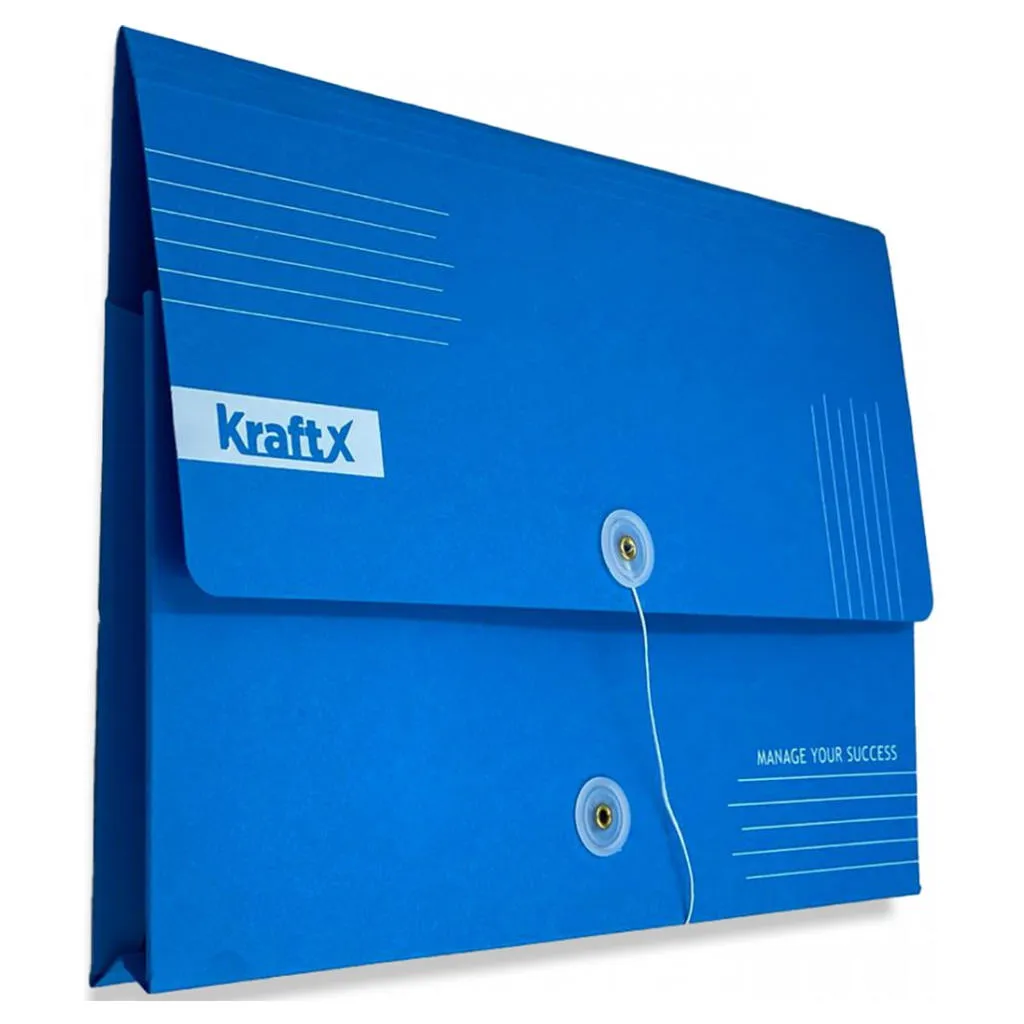 Solo Kraftx Document Bag With String Closure Paper Blue A4 KB118