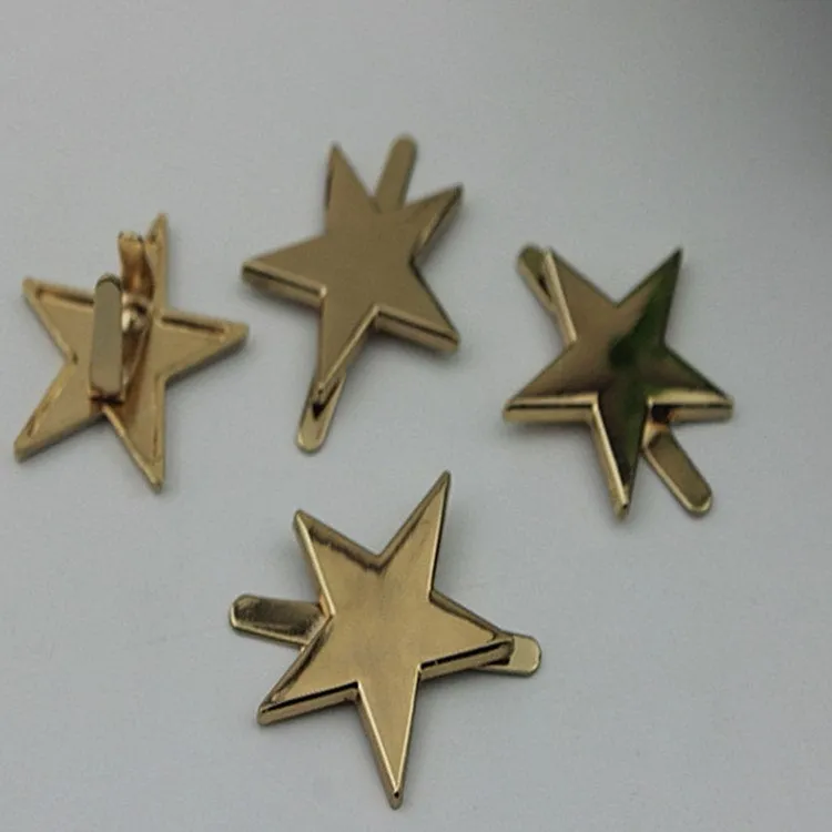 Star Purse Label 2/20pcs Bag Hardware Charm Light Gold Handmade Purse Handbag Making Metal Decoration 28mm 1 1/8" Wholesale Supplies