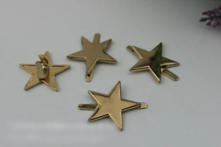 Star Purse Label 2/20pcs Bag Hardware Charm Light Gold Handmade Purse Handbag Making Metal Decoration 28mm 1 1/8" Wholesale Supplies