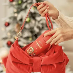 Starbucks China Red Christmas 12 oz Capsule Vacuum Flask with Bowknot Handbag (Starbucks China Christmas 2021)