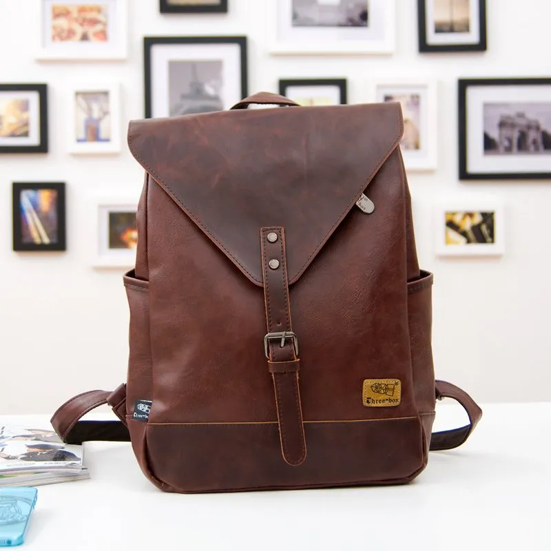 Stylish Vintage Leather Backpack for Women Travel Backpack PU Leather Business Bag Large Laptop Bag