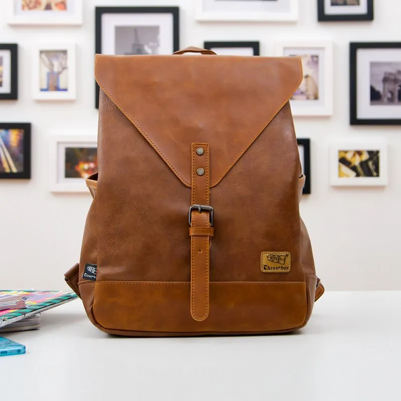 Stylish Vintage Leather Backpack for Women Travel Backpack PU Leather Business Bag Large Laptop Bag