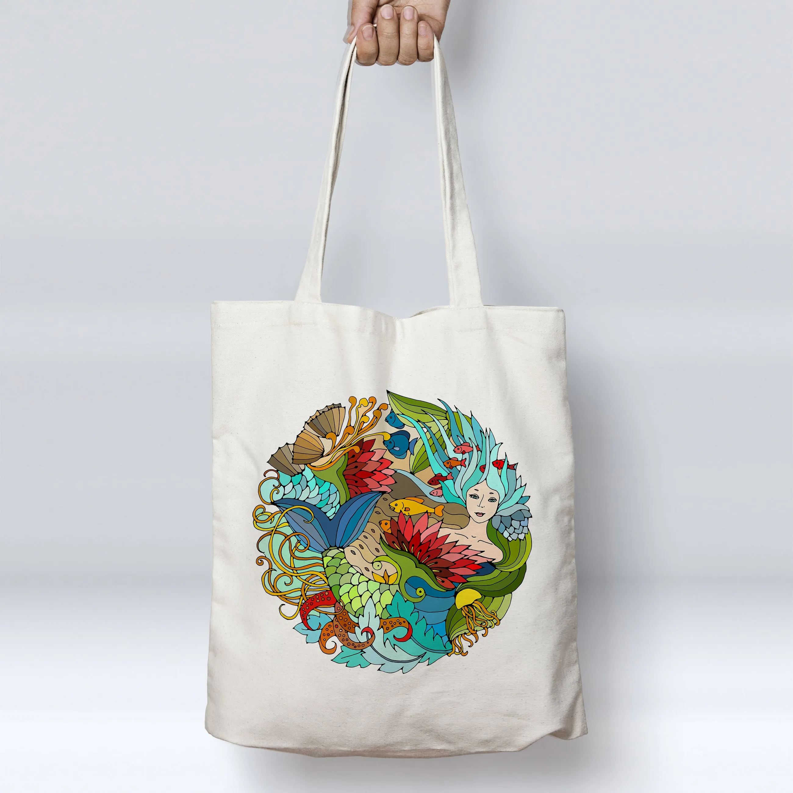 The Happy Mermaid Beach Tote