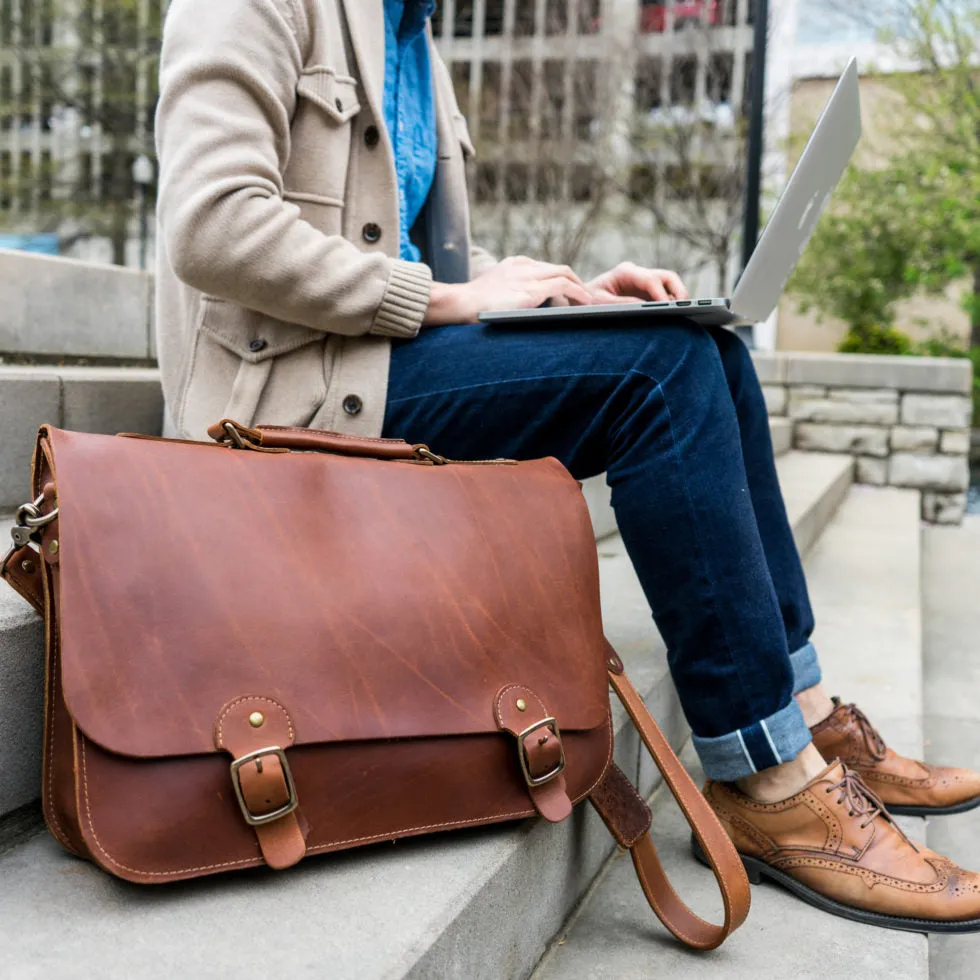 The No. 1860 EXPRESS - Fine Leather Messenger Bag & Mens Briefcase