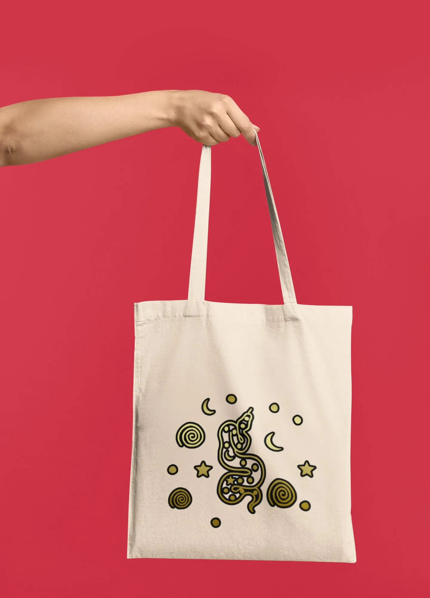 The Serpent Tote Bag Gold Snake Tote Bag