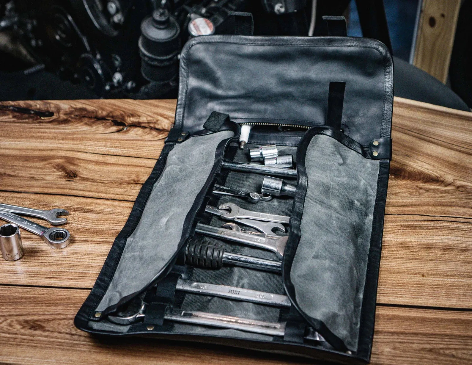 Tool Roll | Wrench roll up | Waxed Canvas & Leather | Handmade