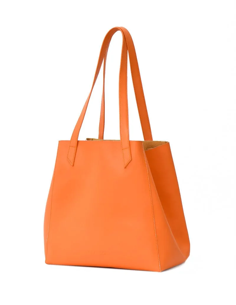 Totissimo Foldable Vegan Leather Tote Bag | Orange