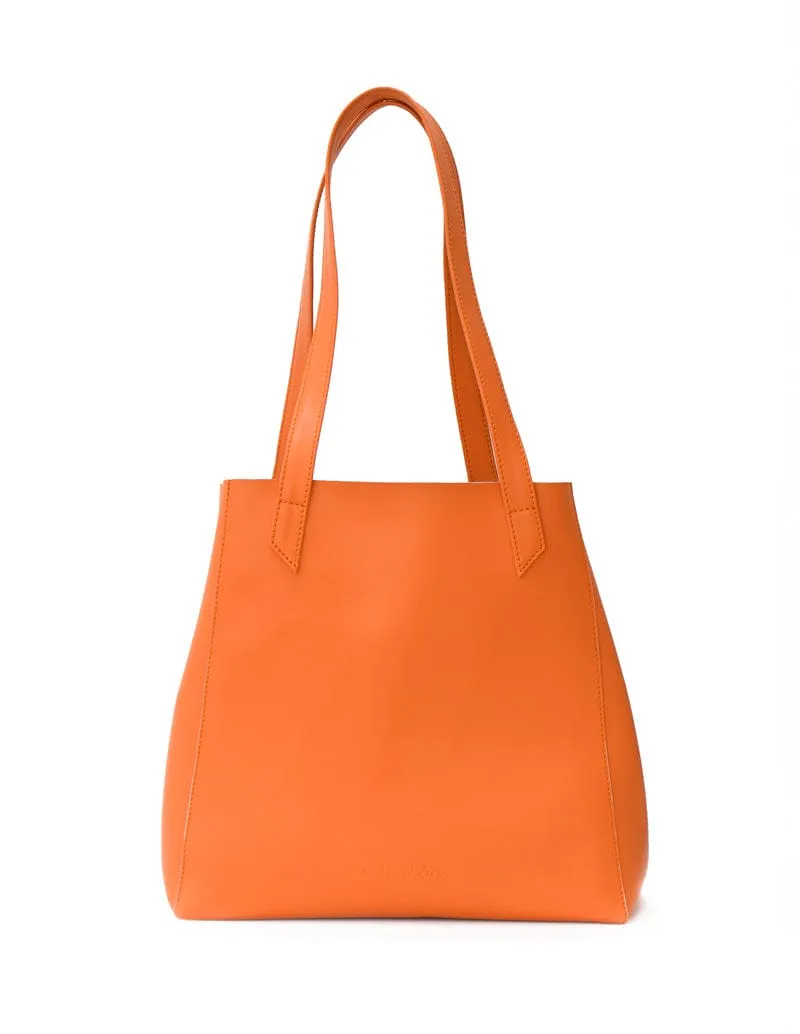 Totissimo Foldable Vegan Leather Tote Bag | Orange