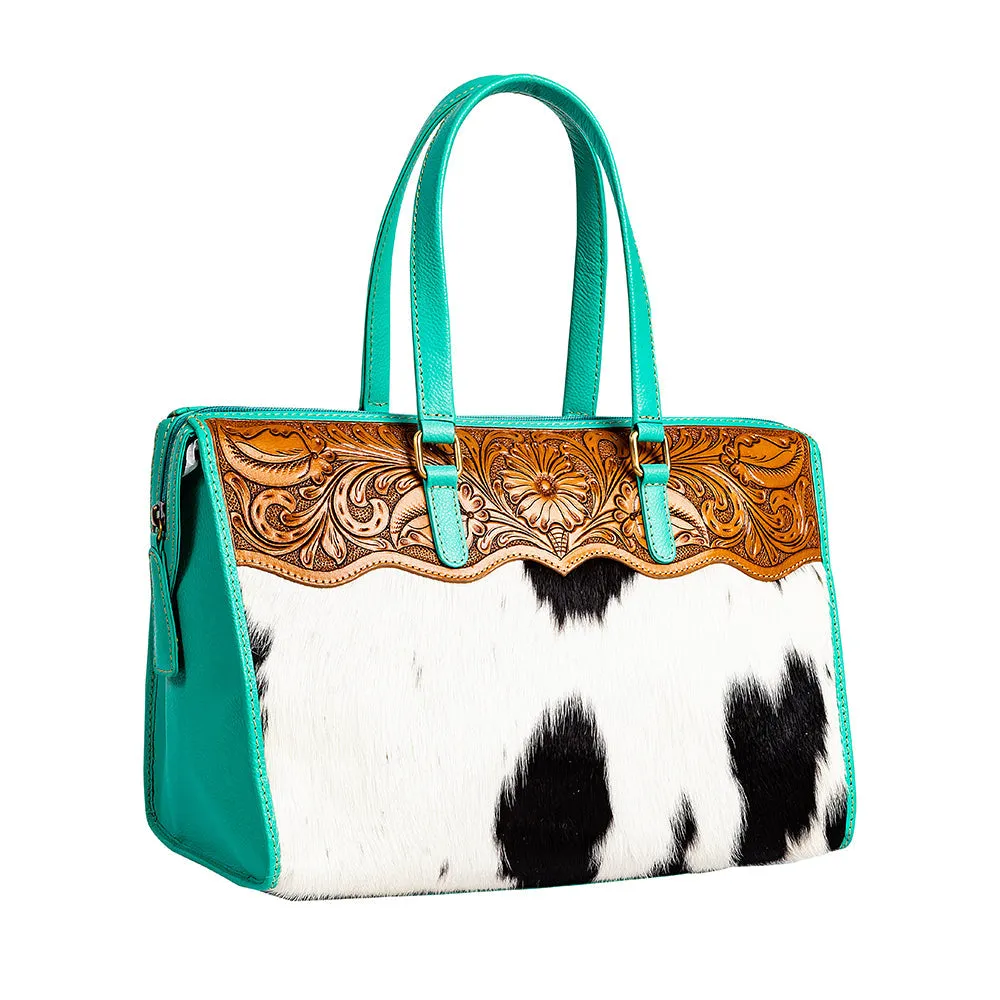 Tylersburg Hand-tooled Handbag in Turquoise