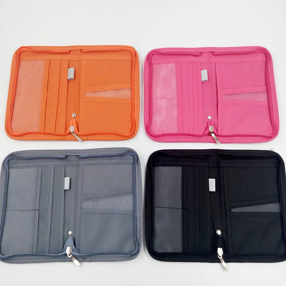 US 2-4 Pcs Travel Bag Document Organiser Zipped Passport Tickets ID Holder Purse