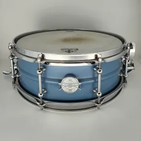 Used Dunnett 2N Aluminum Powdercoat Blue Snare Drum 14x5.5