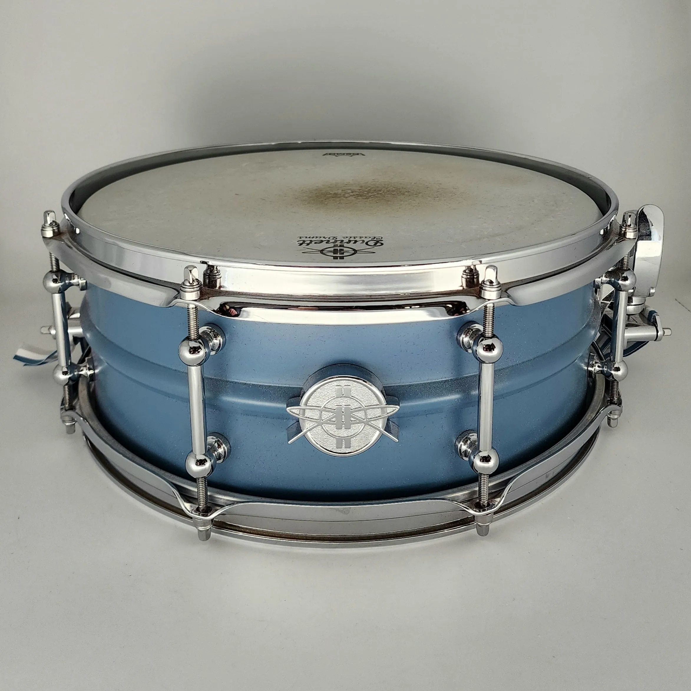 Used Dunnett 2N Aluminum Powdercoat Blue Snare Drum 14x5.5