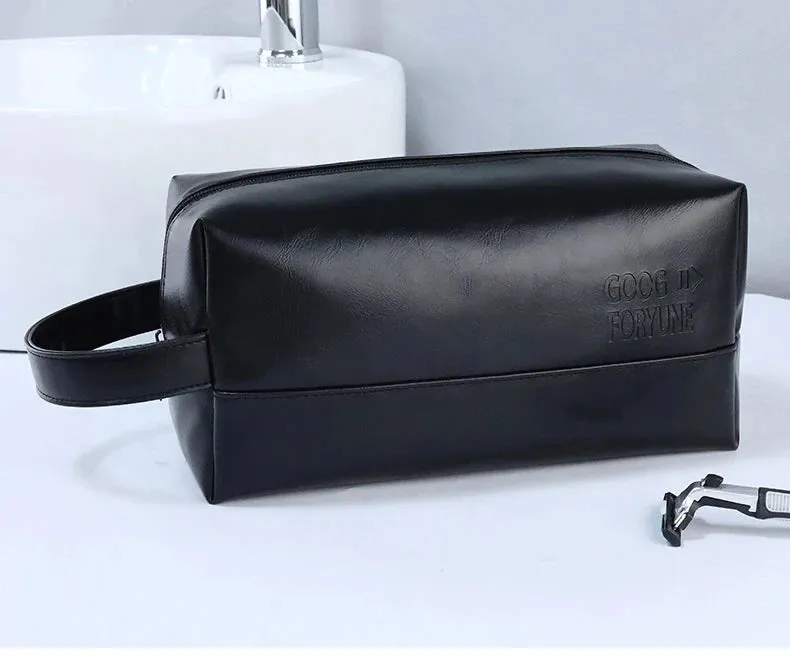 Vintage Luxury Men Toiletry Bag Travel Kit-Black