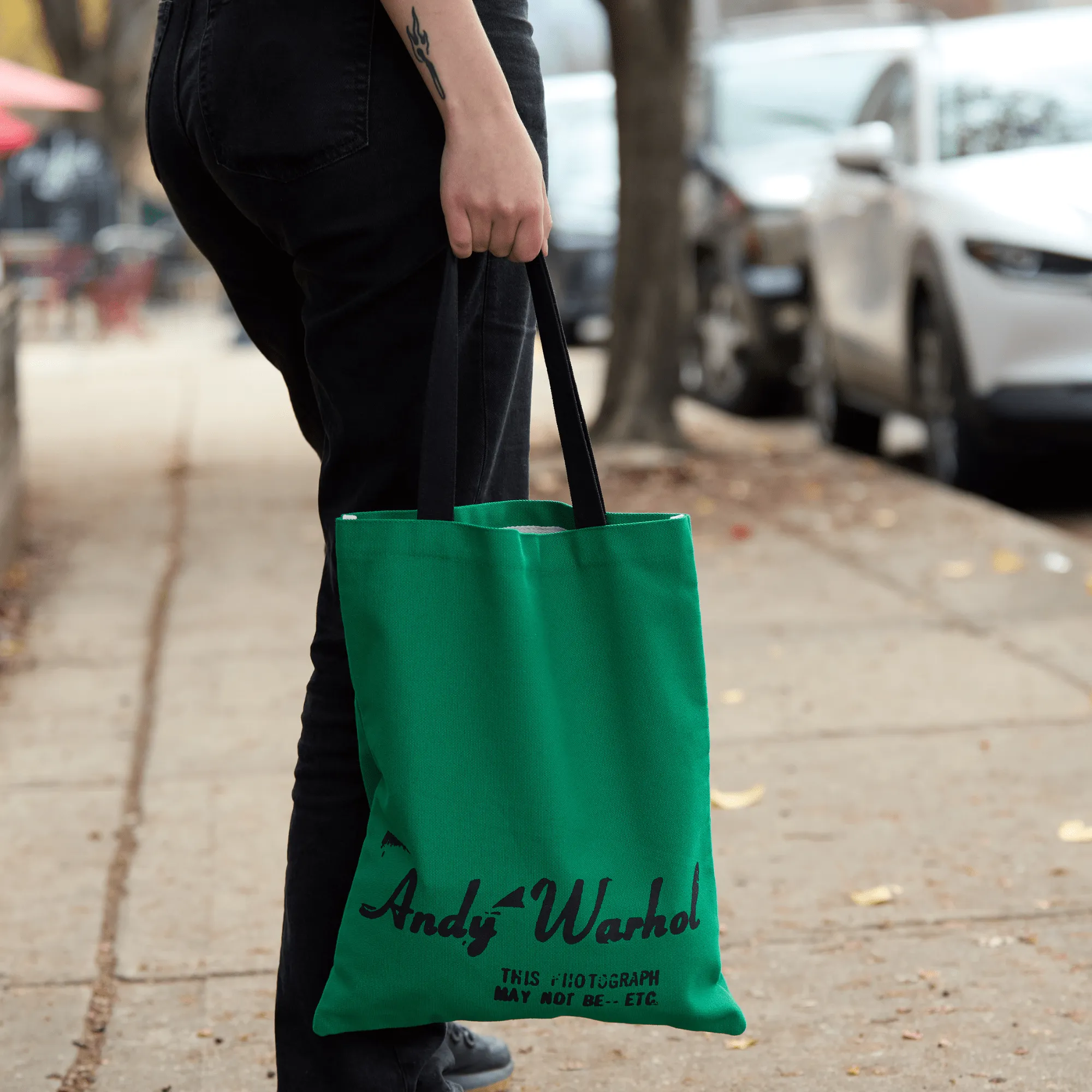 Warhol Soup Can Canvas Tote Bag - Green