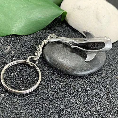 Whale Shark Keychain for Men and Women- Whale Shark Keychain Charm | Gifts for Shark Lovers | Realistic Antique Pewter Keyring | Whale Shark Key Fob | Sea Life Key Chain | Scuba Diving Gifts