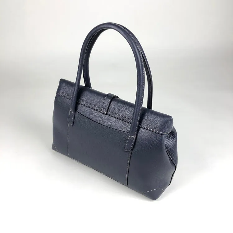 Womens Navy Leather Handbag Purse Leather Navy Shoulder Bag Handbag Purse for Ladies