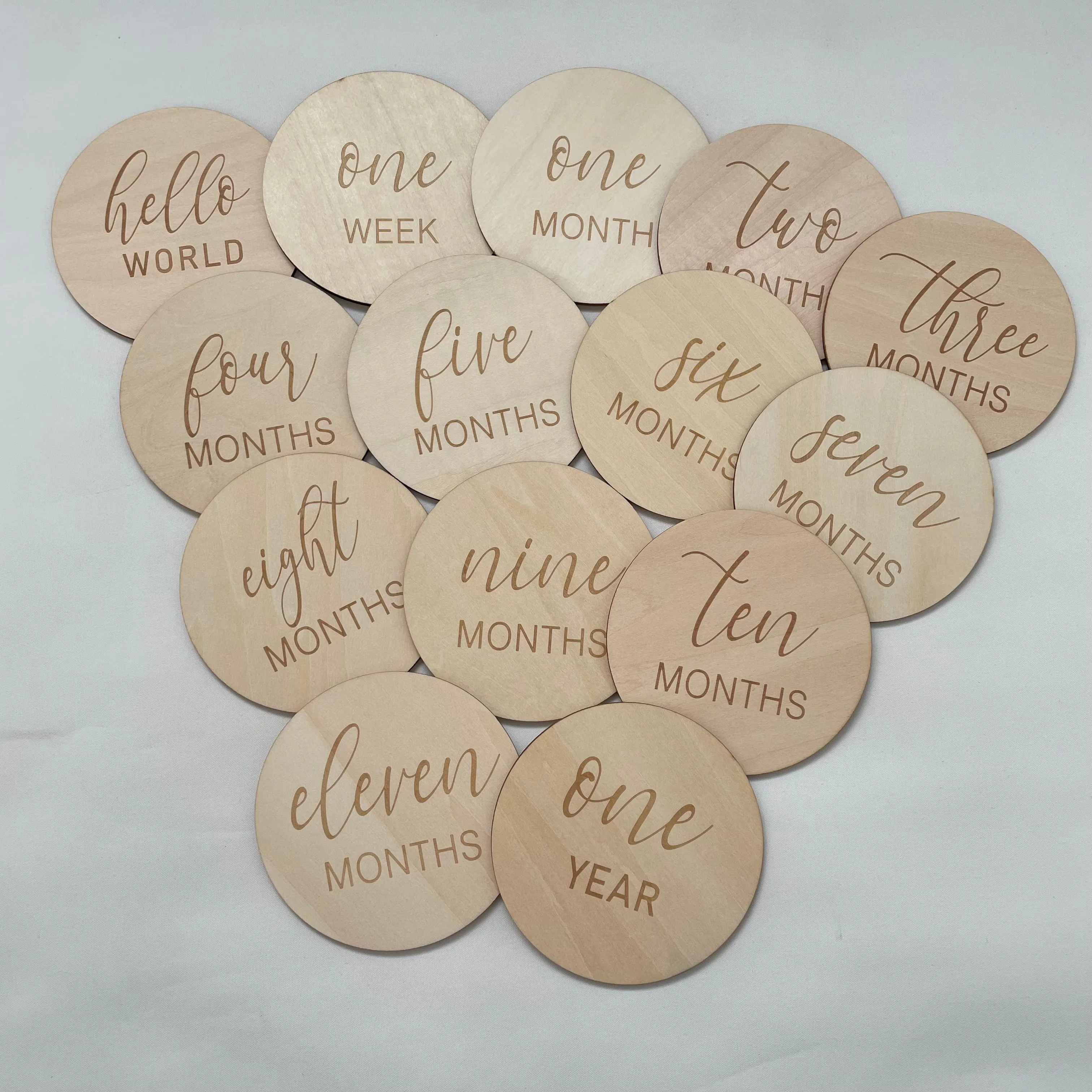 Wooden Milestone Disc Set Month