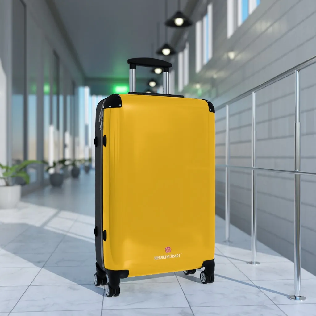 Yellow Solid Color Suitcases, Modern Simple Minimalist Designer Suitcase Luggage (Small, Medium, Large)