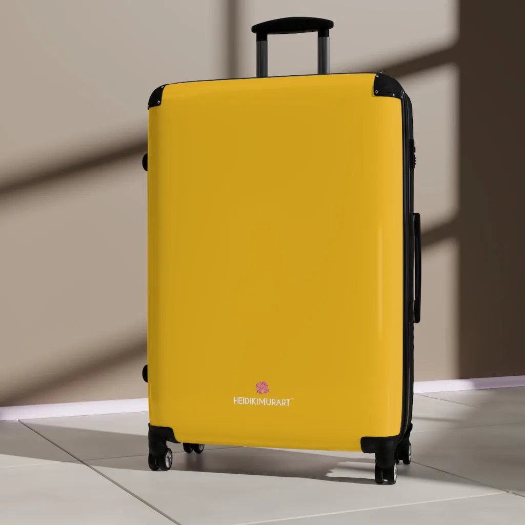 Yellow Solid Color Suitcases, Modern Simple Minimalist Designer Suitcase Luggage (Small, Medium, Large)