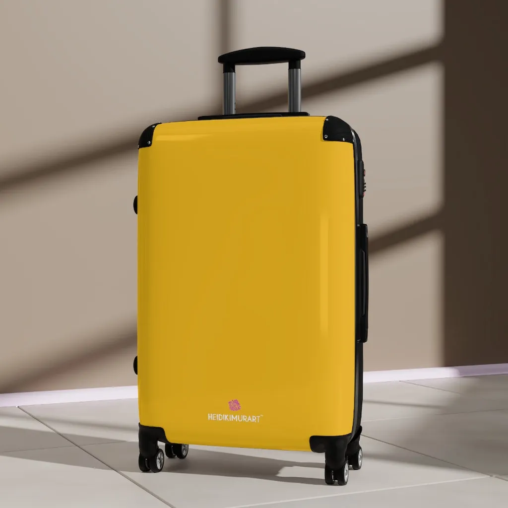 Yellow Solid Color Suitcases, Modern Simple Minimalist Designer Suitcase Luggage (Small, Medium, Large)