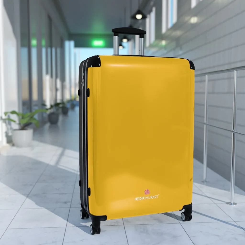 Yellow Solid Color Suitcases, Modern Simple Minimalist Designer Suitcase Luggage (Small, Medium, Large)